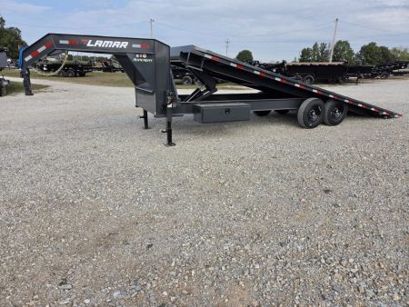 New 2027 Lamar 102X24 TANDEM 14K GOOSENECK DECKOVER POWER TILT W/14PLY