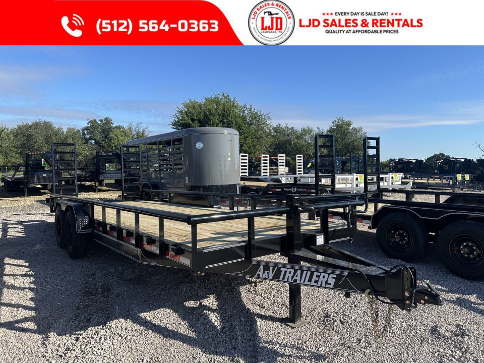 New 2027 A & V - 22' Equipment Trailer - 16K GVWR - 14 Ply Tires