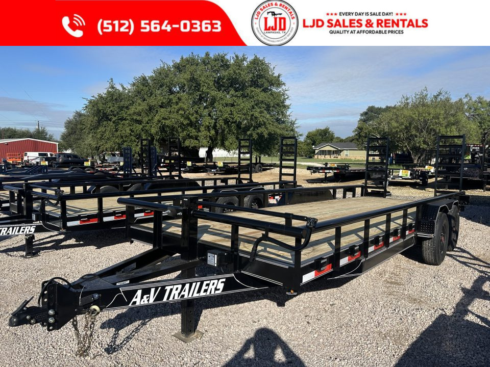 New 2027 A & V - 22' Equipment Trailer - 16K GVWR - 14 Ply Tires