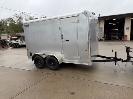 New 2027 Car Mate Trailers 6X12 EC-HD Enclosed Trailer - Silver Frost - Barn Doors - 7000# GVWR