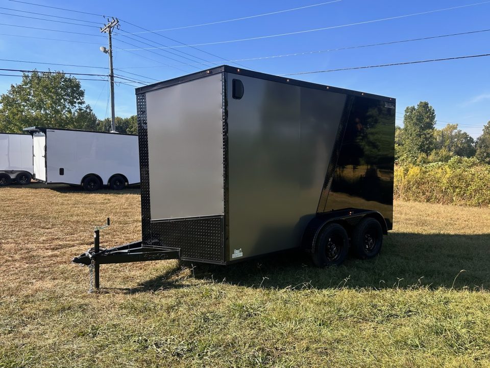 New 2027 7X12 Enclosed Trailer-3500LB Tandem Axle-7'ft Interior-Two Toned-Blackout