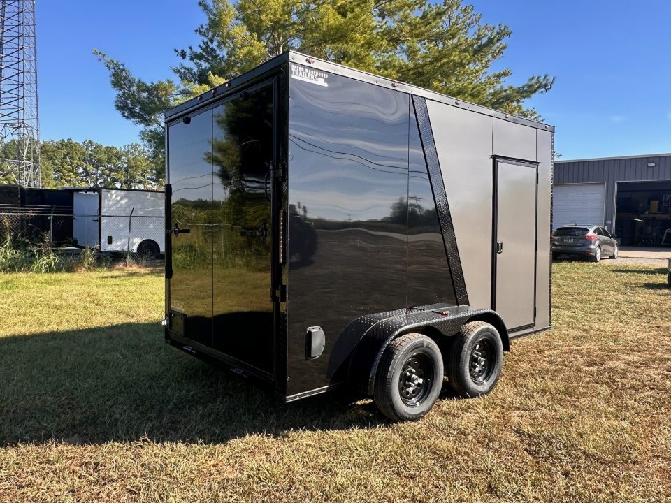 New 2027 7X12 Enclosed Trailer-3500LB Tandem Axle-7'ft Interior-Two Toned-Blackout