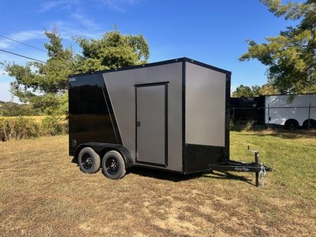 New 2027 7X12 Enclosed Trailer-3500LB Tandem Axle-7'ft Interior-Two Toned-Blackout
