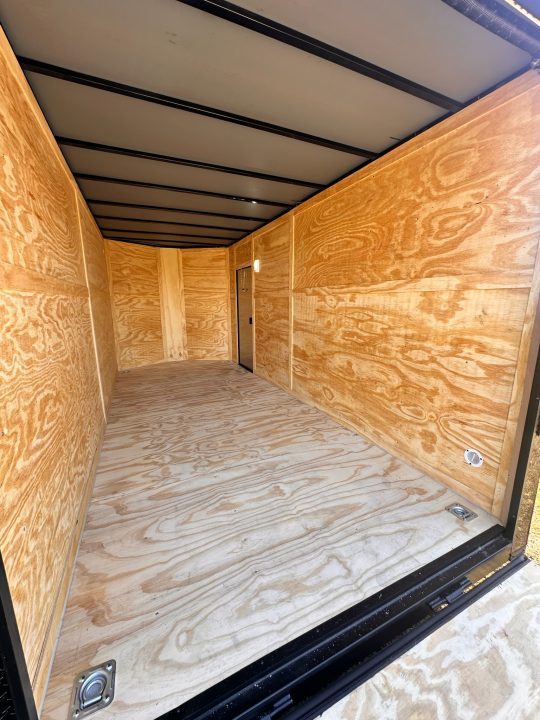 New 2027 7x16 Enclosed Trailer- 3500LB Tandem Axle -White Poly-Blackout