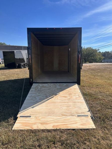 New 2027 7x16 Enclosed Trailer- 3500LB Tandem Axle -White Poly-Blackout