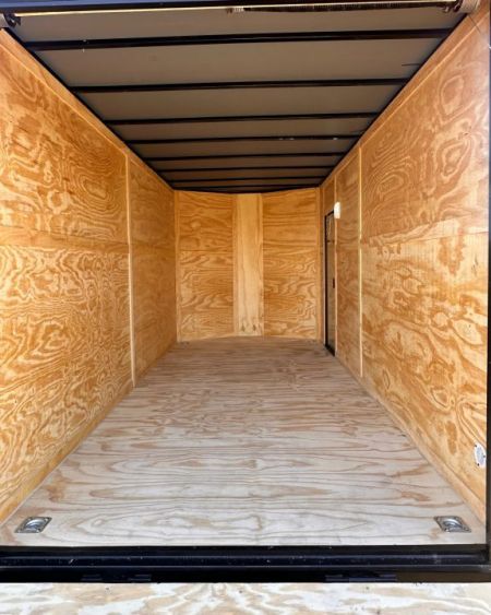 New 2027 7x16 Enclosed Trailer- 3500LB Tandem Axle -White Poly-Blackout