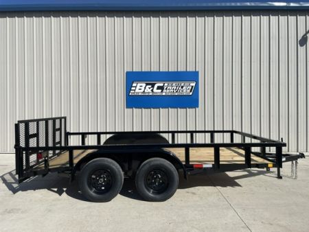 New 2026 C&M 82X14 PIPE TOP UTILITY (2) 3500lb TANDEM AXLES, GVWR 7000lb, 32  GATE, DOVETAIL