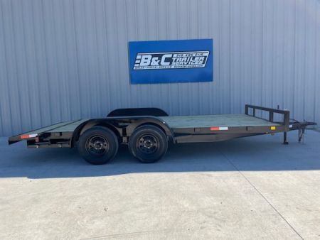 New 2026 C&M 82X16 CAR HAULER, (2) TANDEM 3500lb AXLES, GVWR 7000lbs, SLIDE OUT RAMPS
