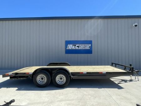 New C&M 82X20 CAR HAULER, (2) TANDEM 5200lb AXLES, GVWR 9900lbs,WOOD FLOOR, SLIDE OUT RAMPS
