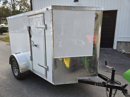 New 2027 One Stop 5x8 enclosed cargo trailer rear ramp and side door Cargo / Enclosed Trailer