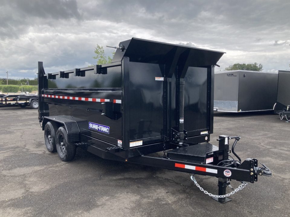 New 2027 Sure-Trac 7x14 Telescopic Dump 4FT Sides 14K GVWR
