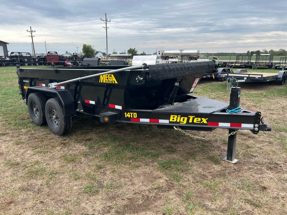 New 2027 Big Tex 83x14 Tandem 15.4K Telescopic Dump w/ 7 Gauge Floor, Hydraulic Jack, Long Arm Tarp, & Solar