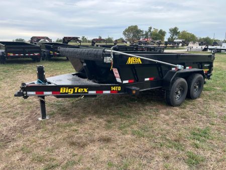 New 2027 Big Tex 83x14 Tandem 15.4K Telescopic Dump w/ 7 Gauge Floor, Hydraulic Jack, Long Arm Tarp, & Solar