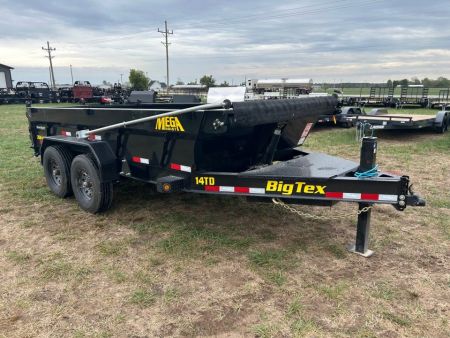 New 2027 Big Tex 83x14 Tandem 15.4K Telescopic Dump w/ 7 Gauge Floor, Hydraulic Jack, Long Arm Tarp, & Solar