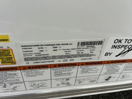 New 2027 Look Trailers 7X14 V nose with ramp and side door , 7,000 lb. GVWR Cargo / Enclosed Trailer