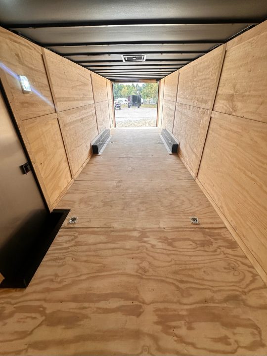 New 2027 8.5x28 Car Hauler 7000lb Spread Torsion - Charcoal poly-blackout- Enclosed Car Hauler