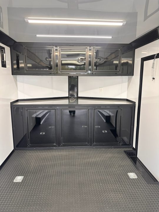 New 2027 8.5X18 Race Trailer - Finished Interior-5200LB Torsion Axle-Black Poly-Blackout