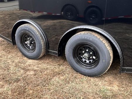 New 2027 8.5X18 Race Trailer - Finished Interior-5200LB Torsion Axle-Black Poly-Blackout