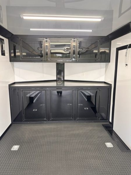 New 2027 8.5X18 Race Trailer - Finished Interior-5200LB Torsion Axle-Black Poly-Blackout