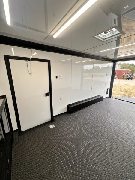 New 2027 8.5X18 Race Trailer - Finished Interior-5200LB Torsion Axle-Black Poly-Blackout