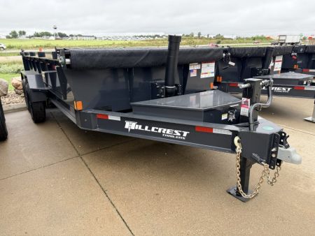 New 2027 Hillcrest Trailers Black-Grey 7'x16' 15.4k Dump Trailer