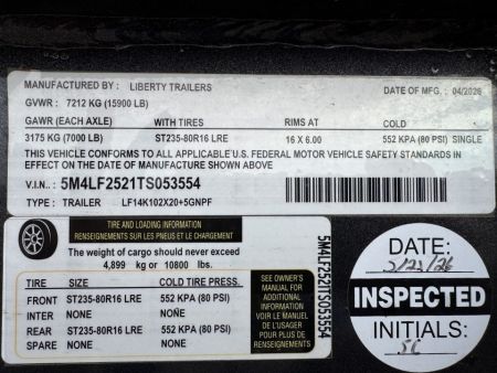 New 2026 Liberty LF14K-25 Flatbed Trailer