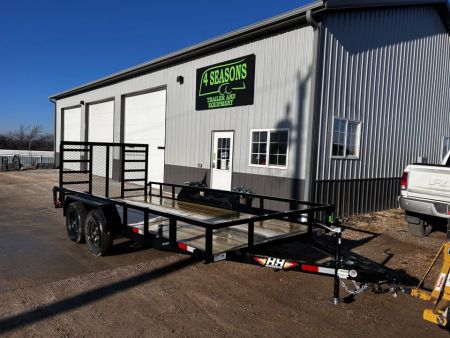 New 2027 H&H Trailers 82 X16' Rail Side LADDER GATE 7k gvwr Utility Trailer