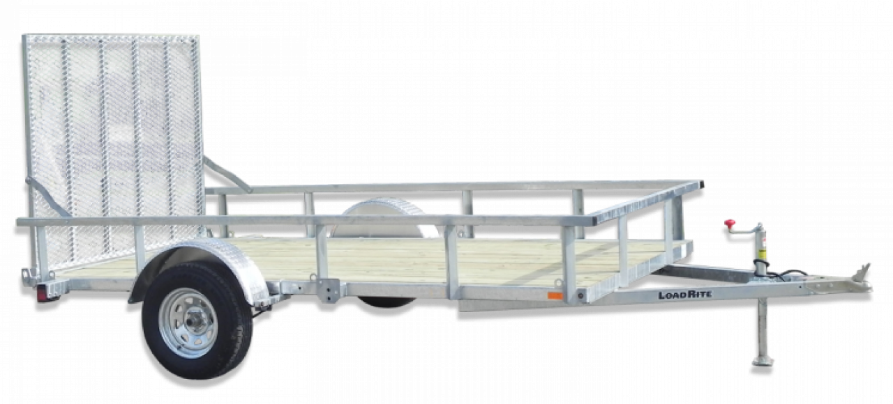 New 2027 Load Rite 6'8" x 12 ALL GALVANIZED Utility w/ Spring Assist Gate - 10" HIGH SIDES!