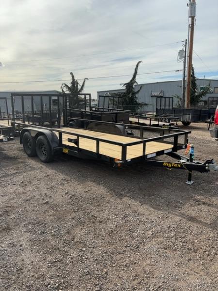 New 2027 Big Tex Trailers 7X16 TANDEM AXLE PIPE TOP UTILITY TRAILER 7K W/RAMP GATE