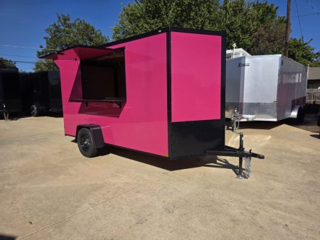 Used 2026 Used 6x12 SA Screwless Vending Enclosed Trailer | Blackout | Spoiler Package | .08 Polycor | Dexter Axle | 123