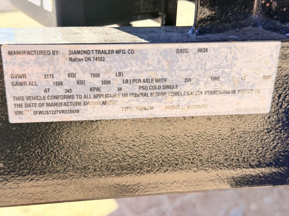 New 2027 Diamond T 6-12 Tandem Axle Ramp Gate Utility 7K GVWR