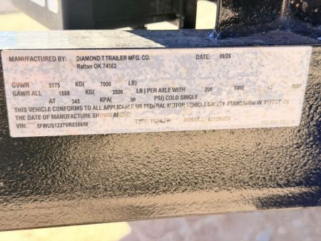 New 2027 Diamond T 6-12 Tandem Axle Ramp Gate Utility 7K GVWR