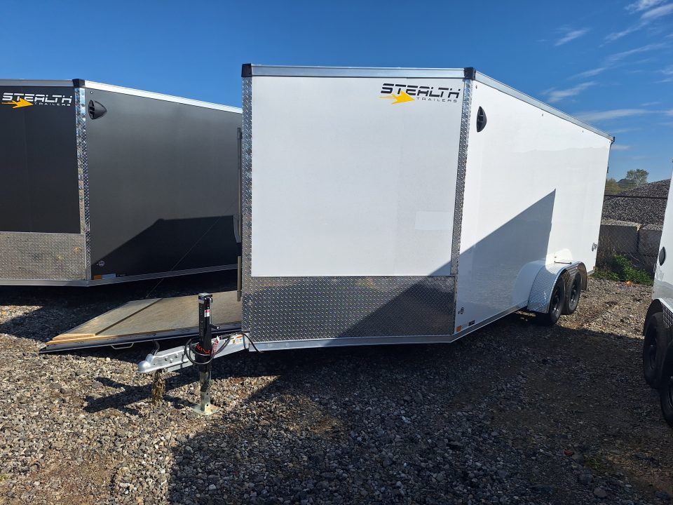 New 7X23 Stealth Trailers 3 place Snowmobile Trailer Aluminum PREMIUM