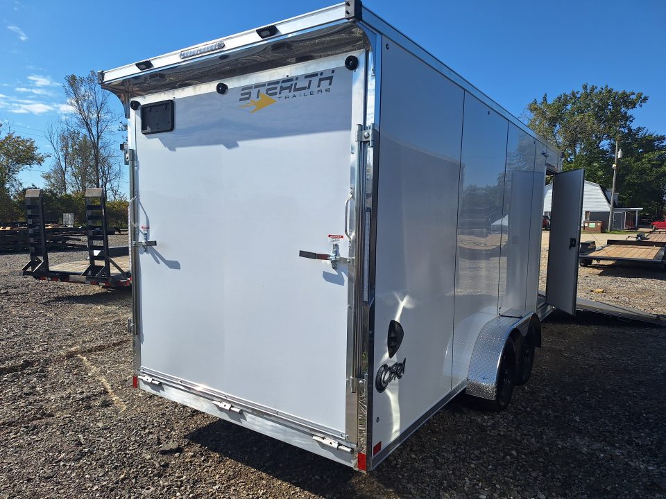 New 7X23 Stealth Trailers 3 place Snowmobile Trailer Aluminum PREMIUM