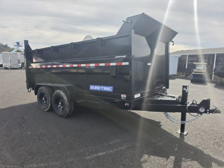New 2027 Sure-Trac 7x14 HD Scissor Dump Trailer w/ 4' Sides 14K GVWR