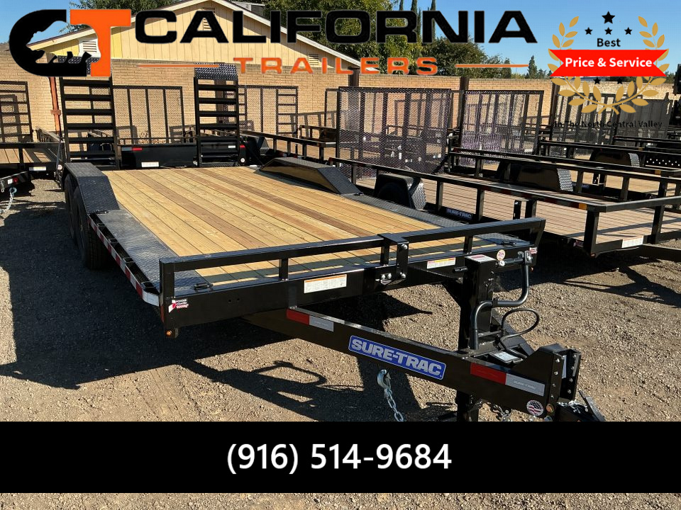 New 2027 Sure-Trac 8.5x18 (16+2) Full Width Equipment 14K Deckover Trailer
