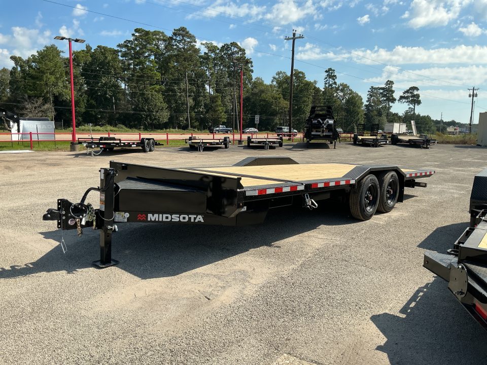 New 102 x 22 (18+4) Tilt Bed Wide Body 17.6K A-Frame Steel Tool Box (14in) Stake Pocket and Gusset Only