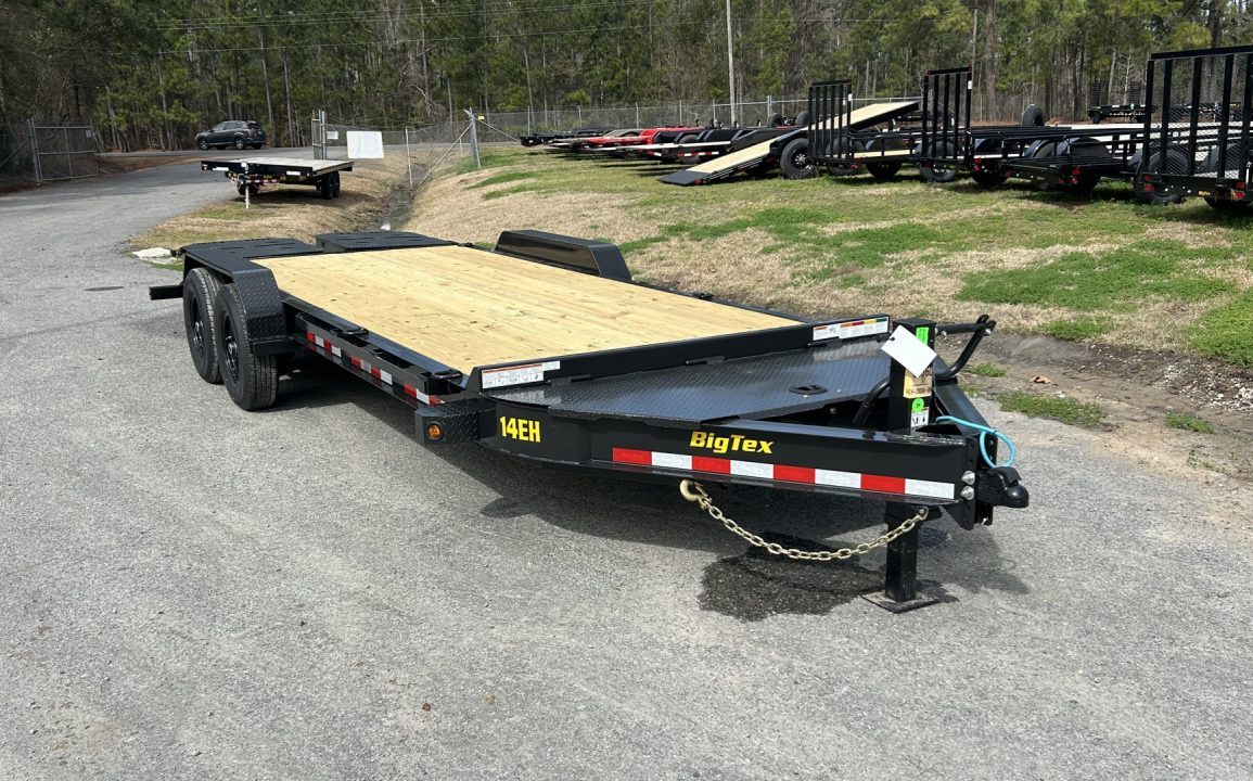 New 2027 Big Tex 14EH Equipment Trailer, 7x20 ( 17ft Deck + 3ft Dove = 20ft ) MEGA Ramps, I-Beam Frame
