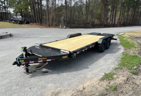 New 2027 Big Tex 14EH Equipment Trailer, 7x20 ( 17ft Deck + 3ft Dove = 20ft ) MEGA Ramps, I-Beam Frame