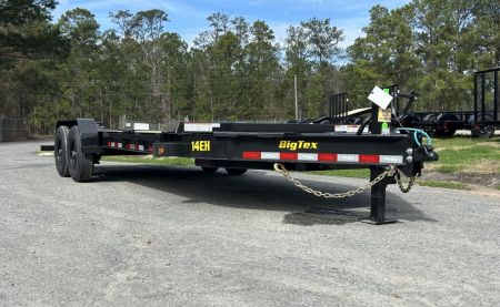 New 2027 Big Tex 14EH Equipment Trailer, 7x20 ( 17ft Deck + 3ft Dove = 20ft ) MEGA Ramps, I-Beam Frame