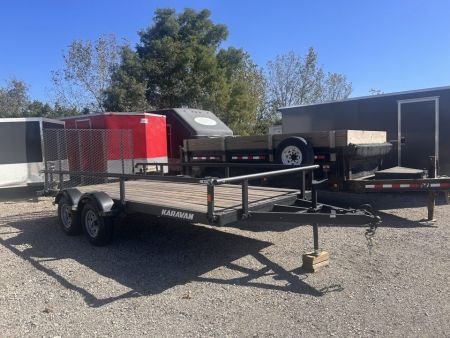 Used 2024 Karavan UTILITY 7 X 15 7,400 GVWR USED KARAVAN TUBE TOP TRAILER