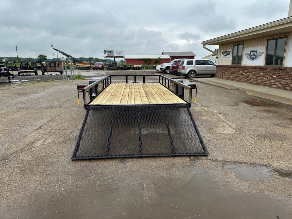 New 2027 AMO 6.4X14 3k LED & Spring Assist Fold Flat Gate Landscape Trailer