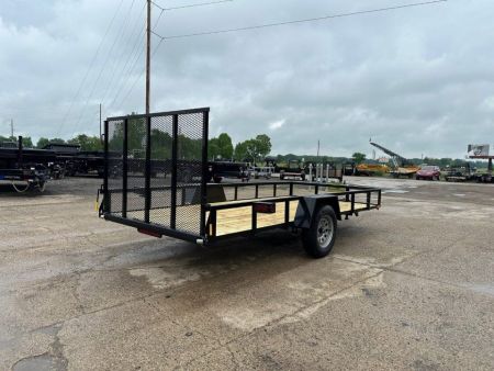 New 2027 AMO 6.4X14 3k LED & Spring Assist Fold Flat Gate Landscape Trailer