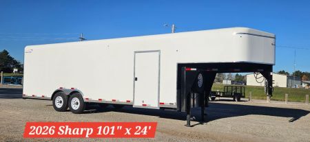 Consignment 2026 Sharp Manufacturing 101 x24' Gooseneck Cargo / Enclosed Trailer