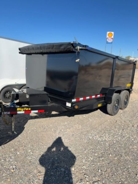New 2027 Big Tex Trailers 7X14 CHANNEL TANDEM AXLE DUMP TRAILER 14K W/SLIDE IN RAMPS