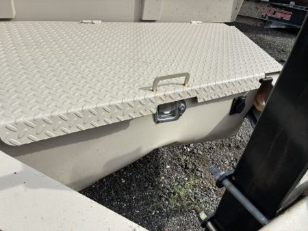 Used 2025 ED Trailers 7x14 Beige Dump Trailer – 4' Sides, 14K Capacity & Tongue Tool Box Dump Trailer