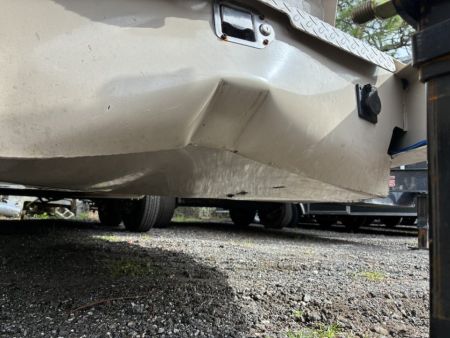 Used 2025 ED Trailers 7x14 Beige Dump Trailer – 4' Sides, 14K Capacity & Tongue Tool Box Dump Trailer