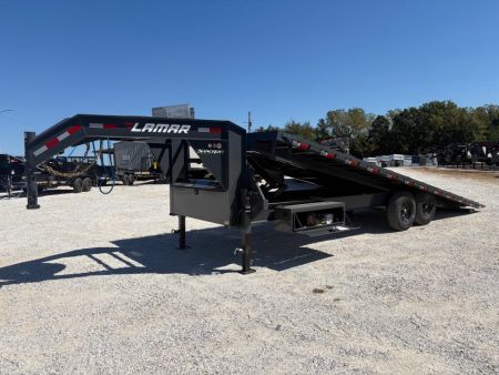 New 2027 Lamar 102x24 Tandem 14K GN Deckover Power Tilt w/ Tuff Wireless & 14 Ply Tires