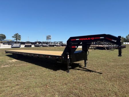 New 2027 MAXX-D 102x40 TANDEM 12K GN STRAIGHT DECK W/ SLIDE IN RAMPS AND RATCHET RAIL Flatbed Trailer