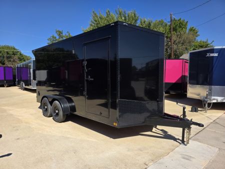 New 2027 New 7x16 TA3 Screwless Enclosed Trailer | Blackout | Spoiler Package | 10K | 7' Interior | .08 Polycor | Dexter Axles | 1269